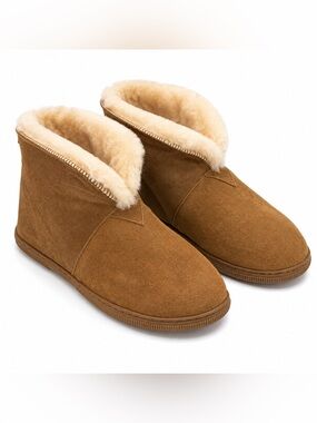 BEARPAW Men’s 12 Chestnut Suede Sheepskin Lined Ankle Boots